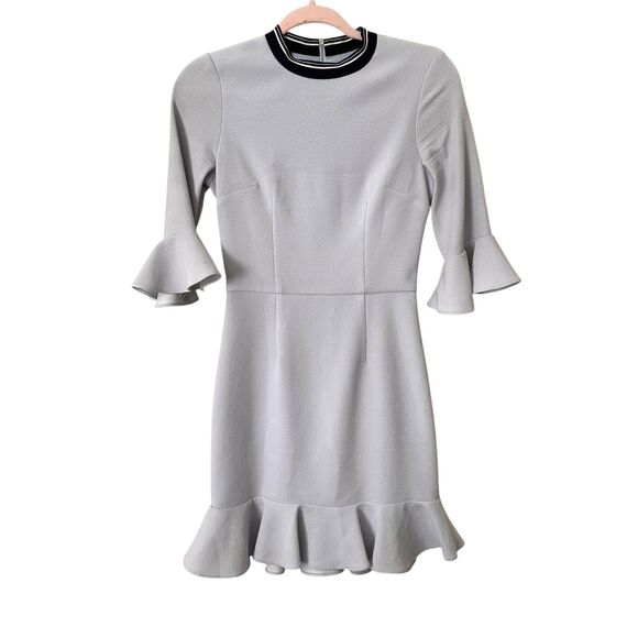 REBECCA VALLANCE Billie Ruffled‎ Mini Dress Ice Blue Sz 2 - Picture 5 of 7